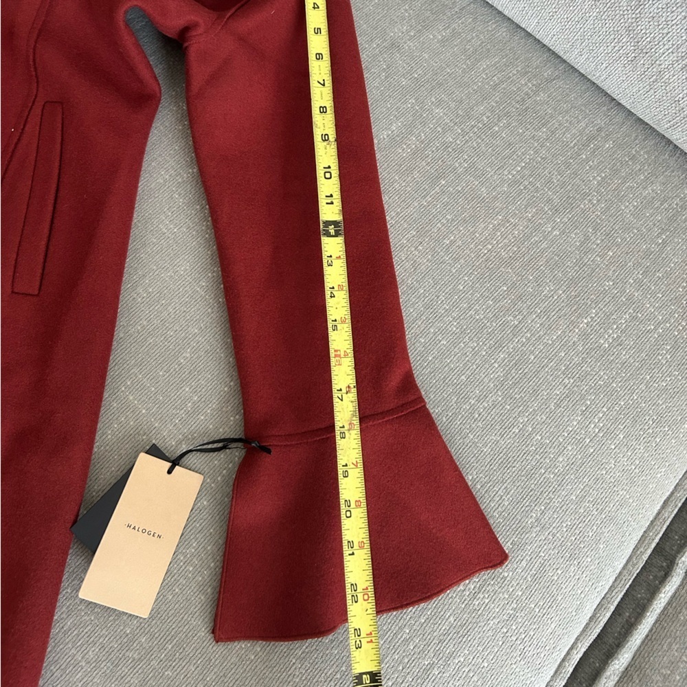Halogen Burgundy Wool Blend Preppy Minimalist Coat Size XS - Picture 8 of 13